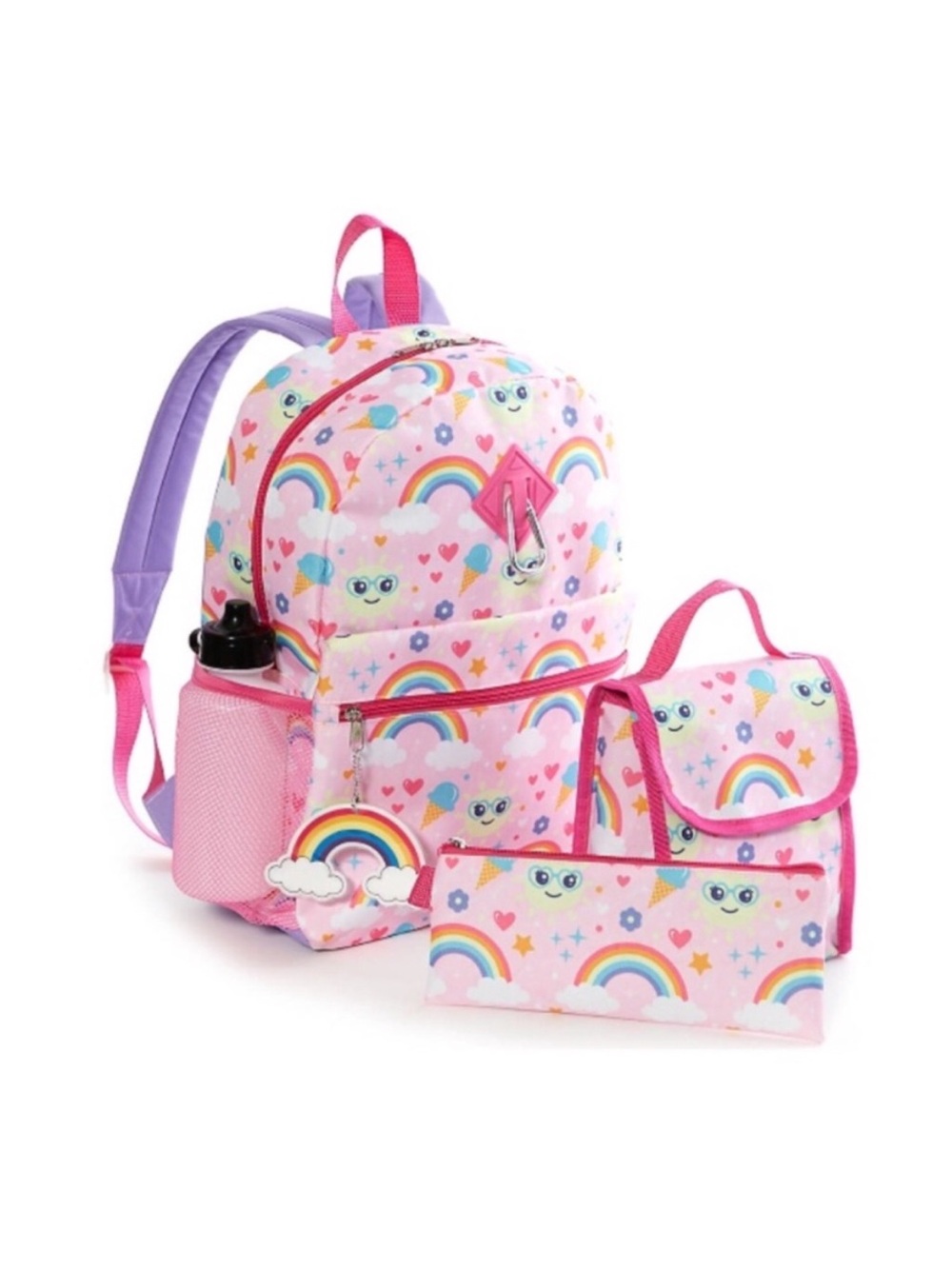Lightning Bug Pink Happy Rainbow Backpack
